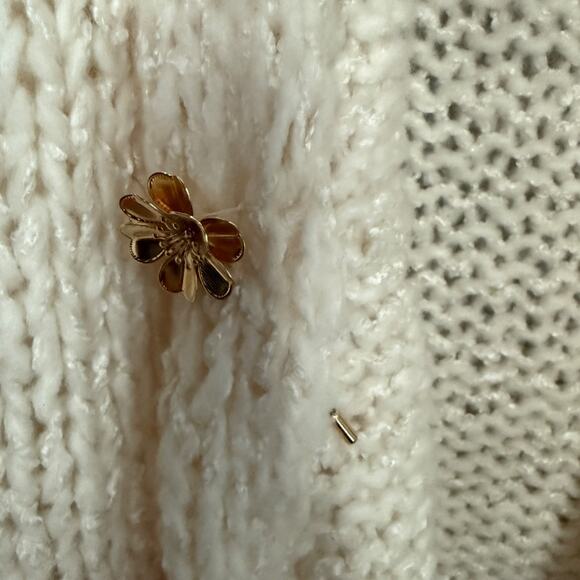 Anthropologie Knit Cardigan Cropped Sweater White Size XS - Picture 4 of 7